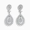 Effy Jewelry Pave Classica 14K White Gold French Clip Diamond Statement Drop Earrings 3.28 TCW | Earrings