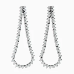 Effy Jewelry Pave Classica 14K White Gold Diamond Drop Statement Earrings 3.53 TCW | Earrings