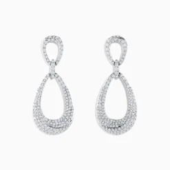 Effy Jewelry Pave Classica 14K White Gold Diamond Earrings | Earrings