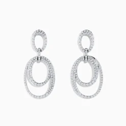 Effy Jewelry Pave Classica 14K White Gold Diamond Earrings | Earrings