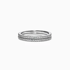 Effy Jewelry Pave Classica 14K White Gold Diamond Band Set, 0.36 TCW | Rings