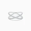 Effy Jewelry Pave Classica 14K White Gold Diamond Criss Cross Ring, 0.40 TCW | Rings