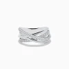Effy Jewelry Pave Classica 14K White Gold Diamond Cross Over Ring, 0.40 TCW | Rings