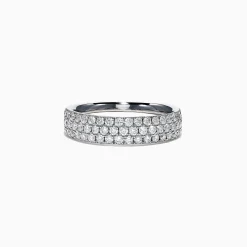 Effy Jewelry Pave Classica 14K White Gold Three Row Pave Diamond Band, 0.84 TCW | Rings