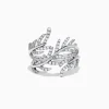 Effy Jewelry Pave Classica 14K White Gold Diamond Wrapped Leaf Ring, 0.62 TCW | Rings