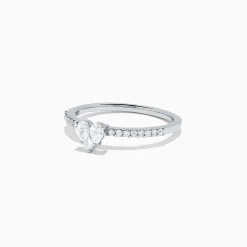 BH Multi Pave Classica 14K White Gold Diamond Mini Heart Ring, 0.35 TCW | Rings