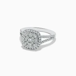 Effy Jewelry Pave Classica 14K White Gold Square Diamond Ring 0.97 TCW | Rings