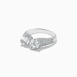 Effy Jewelry Pave Classica 14k White Gold Open Shank Diamond Ring 1.49 TCW | Rings