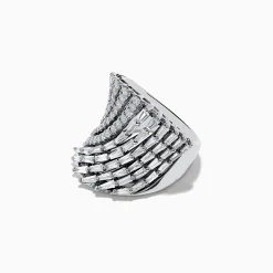 Effy Jewelry Pave Classica 14K White Gold Diamond Art Deco Statement Ring 2.36 TCW | Rings