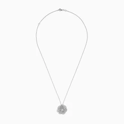 Effy Jewelry Pave Classica 14K White Gold Diamond Flower Pendant | Necklaces & Pendants