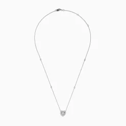 Effy Jewelry Pave Classica 14K White Gold Diamond Heart Necklace | Necklaces & Pendants