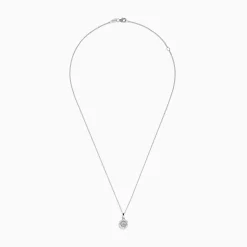 Effy Jewelry Pave Classica 14K White Gold Diamond Halo Pendant 0.49 TCW | Necklaces & Pendants