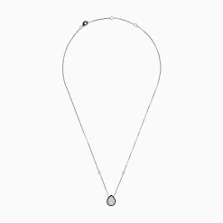 Effy Jewelry Pave Classica 14K White Gold Diamond and Enamel Necklace | Necklaces & Pendants
