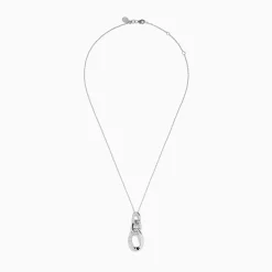 Effy Jewelry Pave Classica 14K White Gold Diamond Interlocking Links Pendant | Necklaces & Pendants