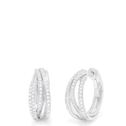 Effy Jewelry Pave Classica 14K White Gold Diamond Hoop Earrings, 0.52 TCW | Earrings
