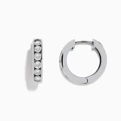 BH Multi Pave Classica 14K White Gold Diamond Hoop Earrings, 1.18 TCW | Earrings