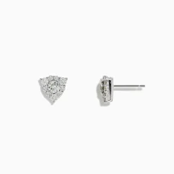 BH Multi Pave Classica 14K White Gold Diamond Triangle Stud Earrings | Earrings