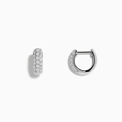 Effy Jewelry Pave Classica 14k White Gold Diamond Huggie Earrings | Earrings