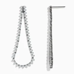 Effy Jewelry Pave Classica 14K White Gold Diamond Drop Statement Earrings 3.53 TCW | Earrings
