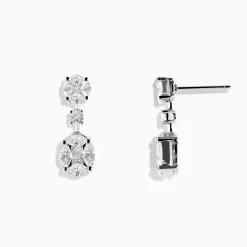 Effy Jewelry Pave Classica 18K White Gold Diamond Drop Earrings | Earrings