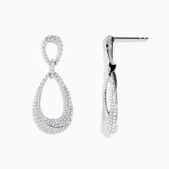 Effy Jewelry Pave Classica 14K White Gold Diamond Earrings | Earrings