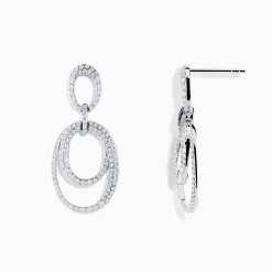 Effy Jewelry Pave Classica 14K White Gold Diamond Earrings | Earrings