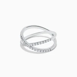 Effy Jewelry Pave Classica 14K White Gold Diamond Criss Cross Ring, 0.40 TCW | Rings