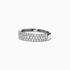 Effy Jewelry Pave Classica 14K White Gold Three Row Pave Diamond Band, 0.84 TCW | Rings