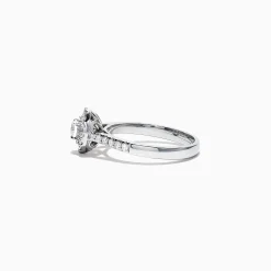 Effy Jewelry Pave Classica 14K White Gold Diamond Halo Ring, 0.59 TCW | Rings