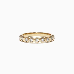 Effy Jewelry Pave Classica 14K Yellow Gold Bezel Set Diamond Band, 0.35 TCW | Rings