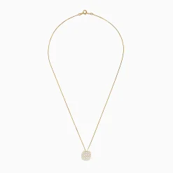 Effy Jewelry Pave Classica 14K Yellow Gold Square Diamond Pendant 0.98 TCW | Necklaces & Pendants
