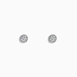 Effy Jewelry Pave Classique 14K White Gold Bezel Set Diamond Solitaire Earrings 0.50 TCW | Earrings