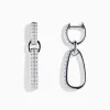 Effy Jewelry Pave 14K White Gold Diamond Interlocking Hoop Earrings | Earrings