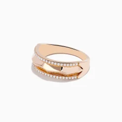 Effy Jewelry Pave Rose 14K Gold Diamond Band Ring | Rings