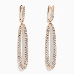 Effy Jewelry Pave Rose 14K Rose Gold Diamond Inside Out Earrings | Earrings