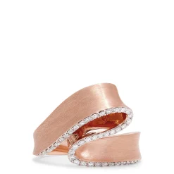Effy Jewelry Pave Rose 14K Rose Gold Diamond Ribbon Ring, 0.26 TCW | Rings