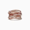 Effy Jewelry Pave Rose 14K Rose Gold Diamond Crossover Ring, 0.71 TCW | Rings
