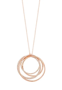 Effy Jewelry Pave Rose 14K Rose Gold Diamond Circles Pendant, 0.70 TCW | Necklaces & Pendants