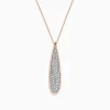 BH Multi Pave Rose 14K Rose Gold Diamond Drop Pendant, 0.45 TCW | Necklaces & Pendants