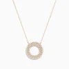 Effy Jewelry Pave Rose 14K Rose Gold Diamond Circle Necklace | Necklaces & Pendants