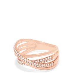 Effy Jewelry Pave Rose 14K Rose Gold Diamond Crossover Ring, 0.40 TCW | Rings