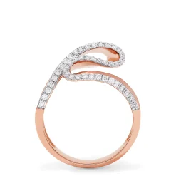 Effy Jewelry Pave Rose 14K Rose Gold Diamond Ribbon Ring, 0.26 TCW | Rings