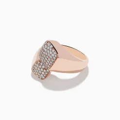 Effy Jewelry Pave Rose 14K Rose Gold Diamond Bipass Ring | Rings