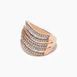 Effy Jewelry Pave Rose 14K Rose Gold Diamond Ring | Rings