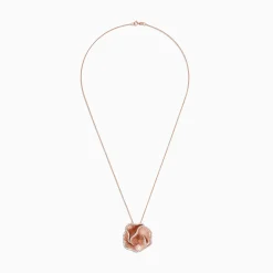 Effy Jewelry Pave Rose 14K Rose Gold Diamond Flower Pendant, 0.85 TCW | Necklaces & Pendants
