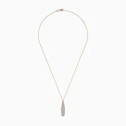 BH Multi Pave Rose 14K Rose Gold Diamond Drop Pendant, 0.45 TCW | Necklaces & Pendants