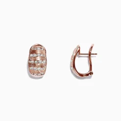 Effy Jewelry Pave Rose 14K Rose Gold Diamond Earrings, 1.12 TCW | Earrings