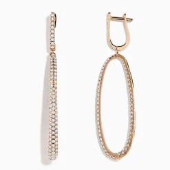 Effy Jewelry Pave Rose 14K Rose Gold Diamond Inside Out Earrings | Earrings