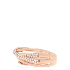 Effy Jewelry Pave Rose 14K Rose Gold Diamond Crossover Ring, 0.40 TCW | Rings