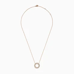Effy Jewelry Pave Rose 14K Rose Gold Diamond Circle Necklace | Necklaces & Pendants